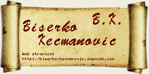 Biserko Kecmanović vizit kartica